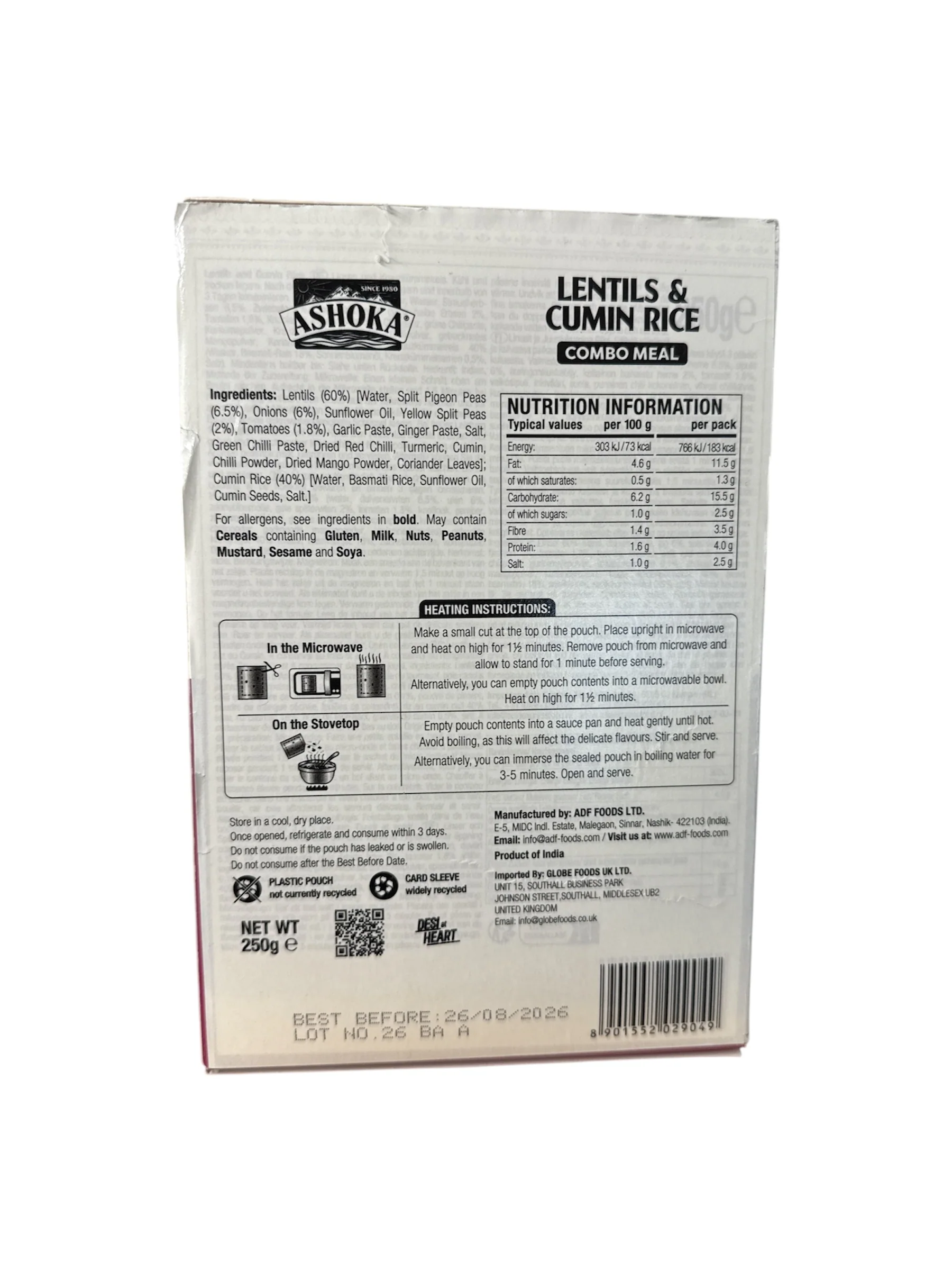 Ashoka Lentils & Cumin Rice 250g - Image 2
