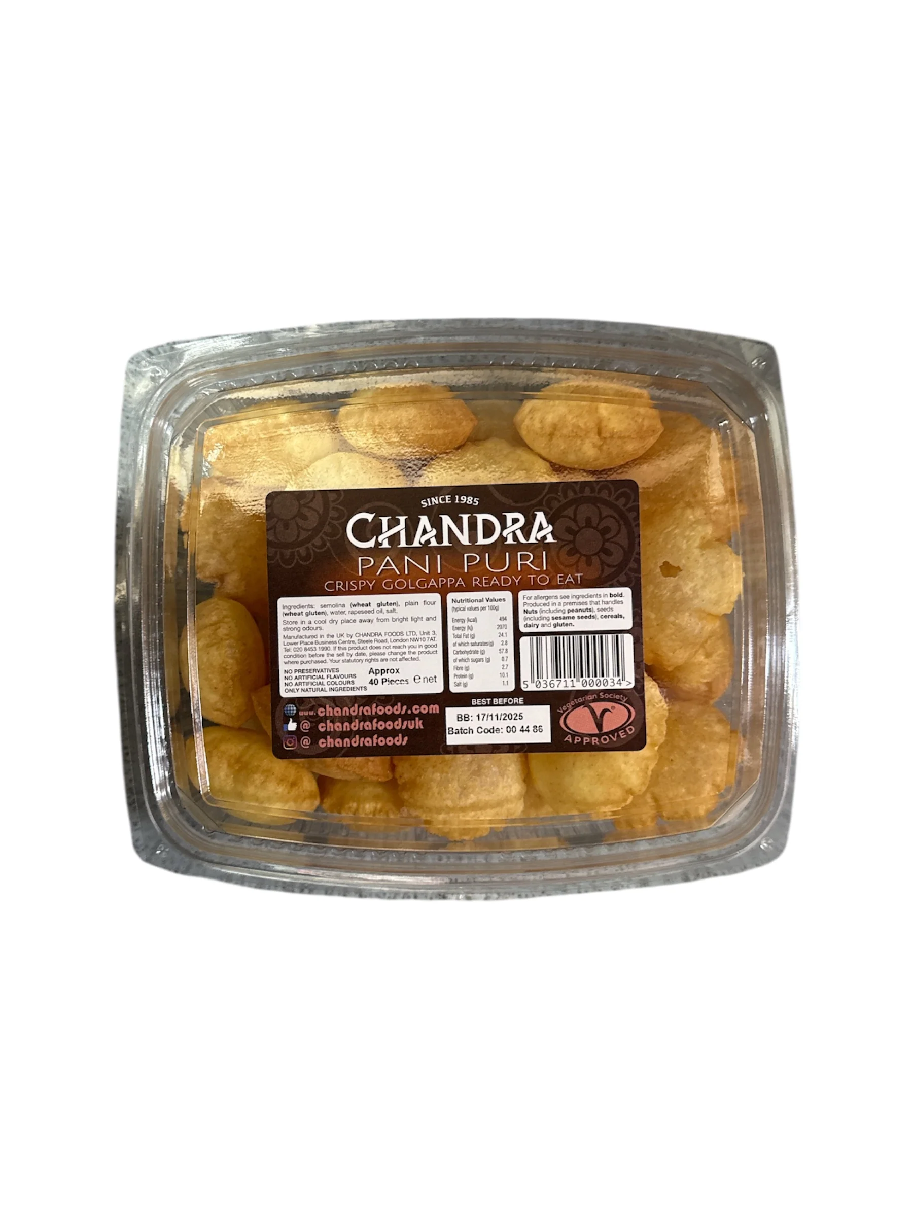 Chandra Pani Puri Gol Gappa 40 Piece