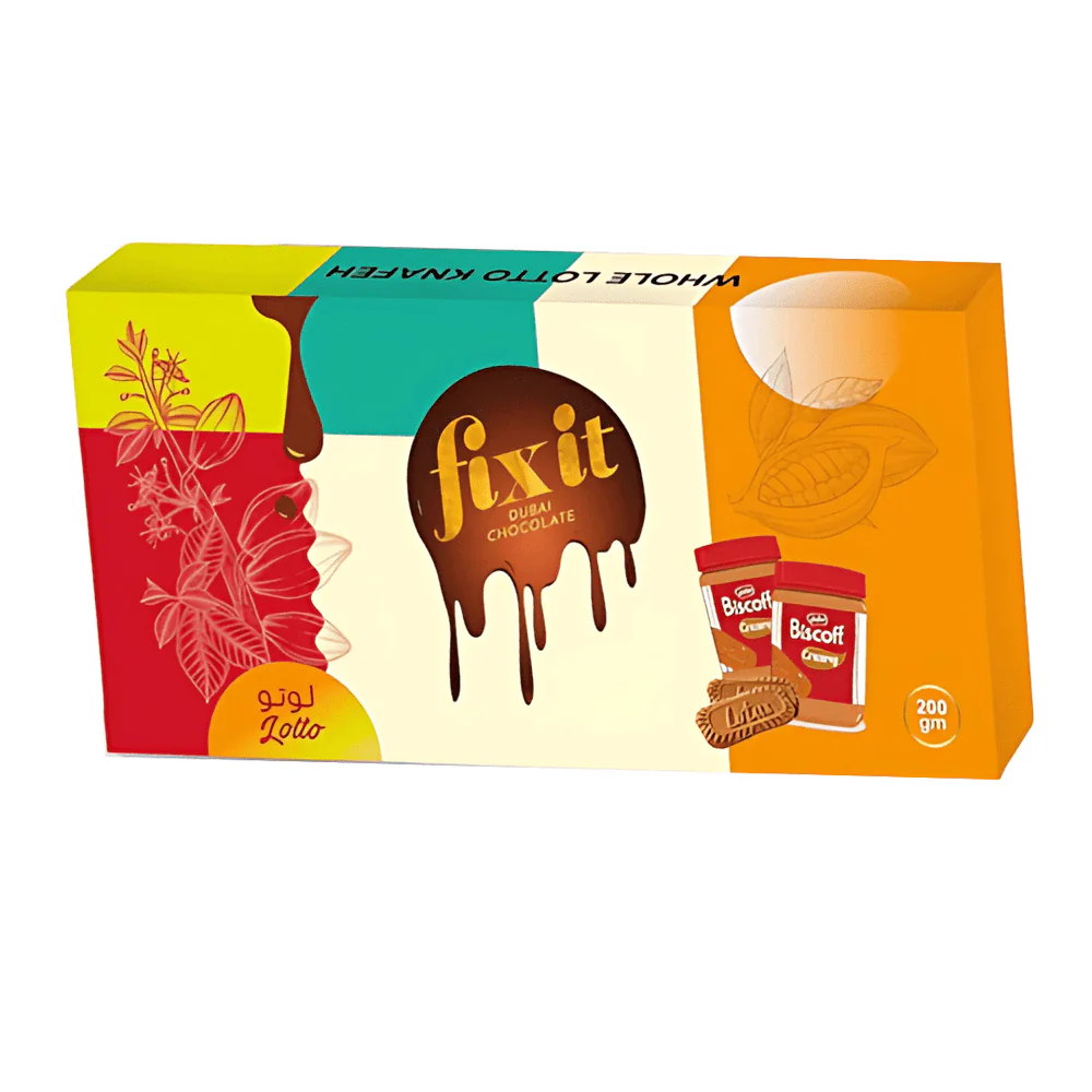 Fix Dubai Chocolate Pista Kunafa Lotus Biscoff 200g