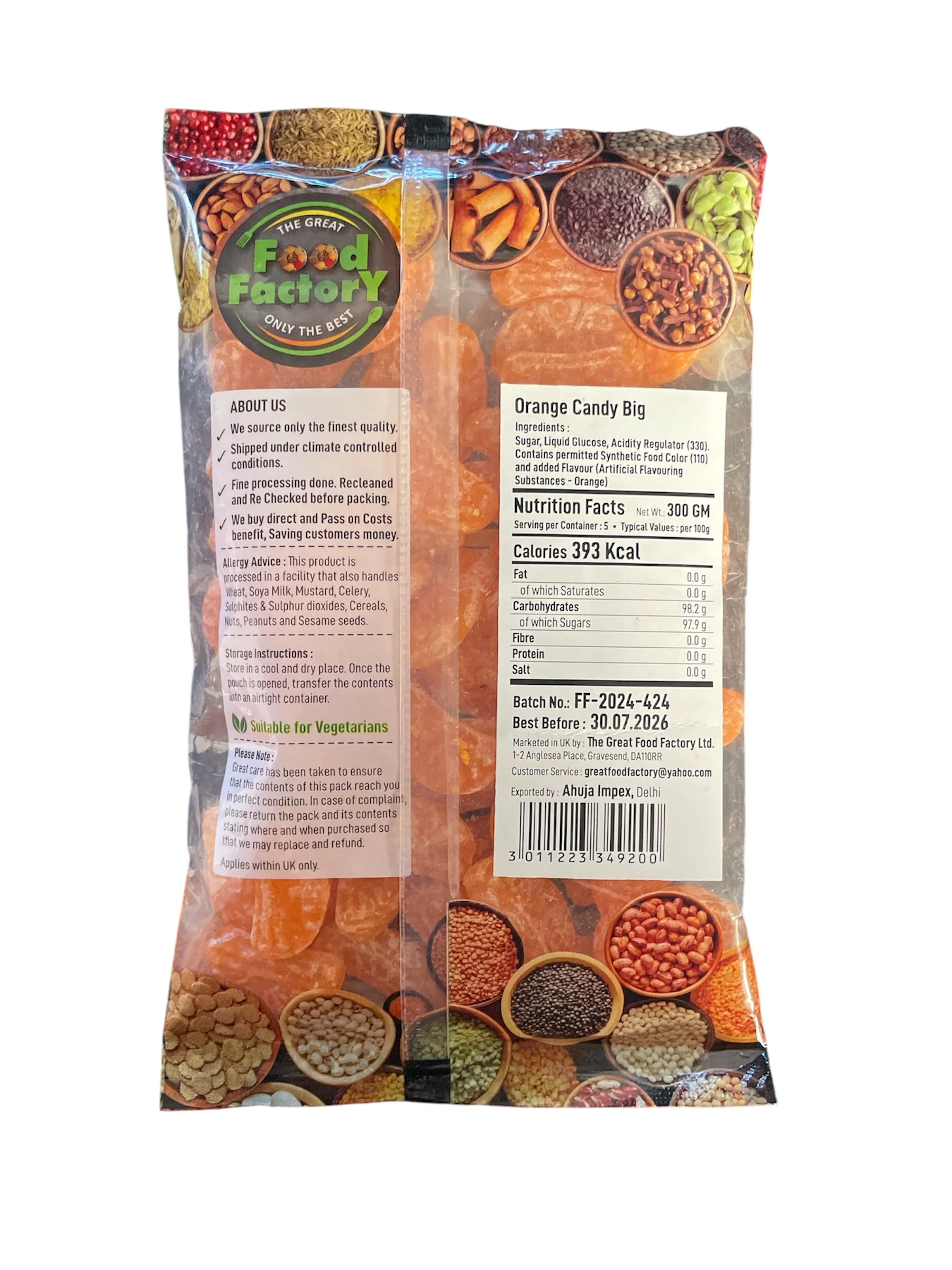 Food Factory Orange Big Candy 300g