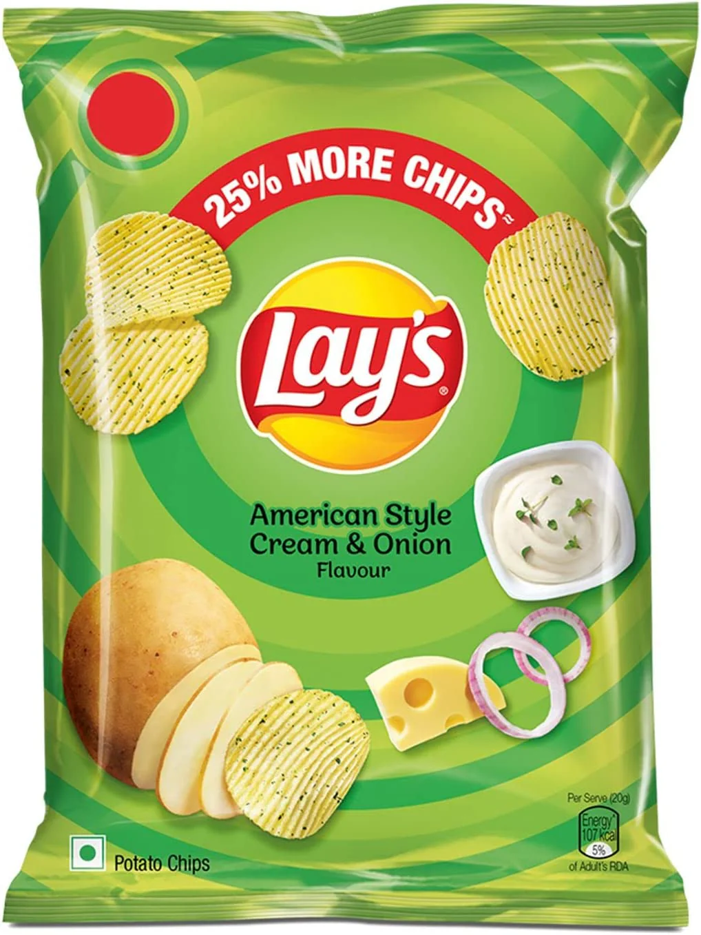 Lays American Style Cream & Onion 50g – 30 Pack (Buy Wholesale Indian Chips UK)