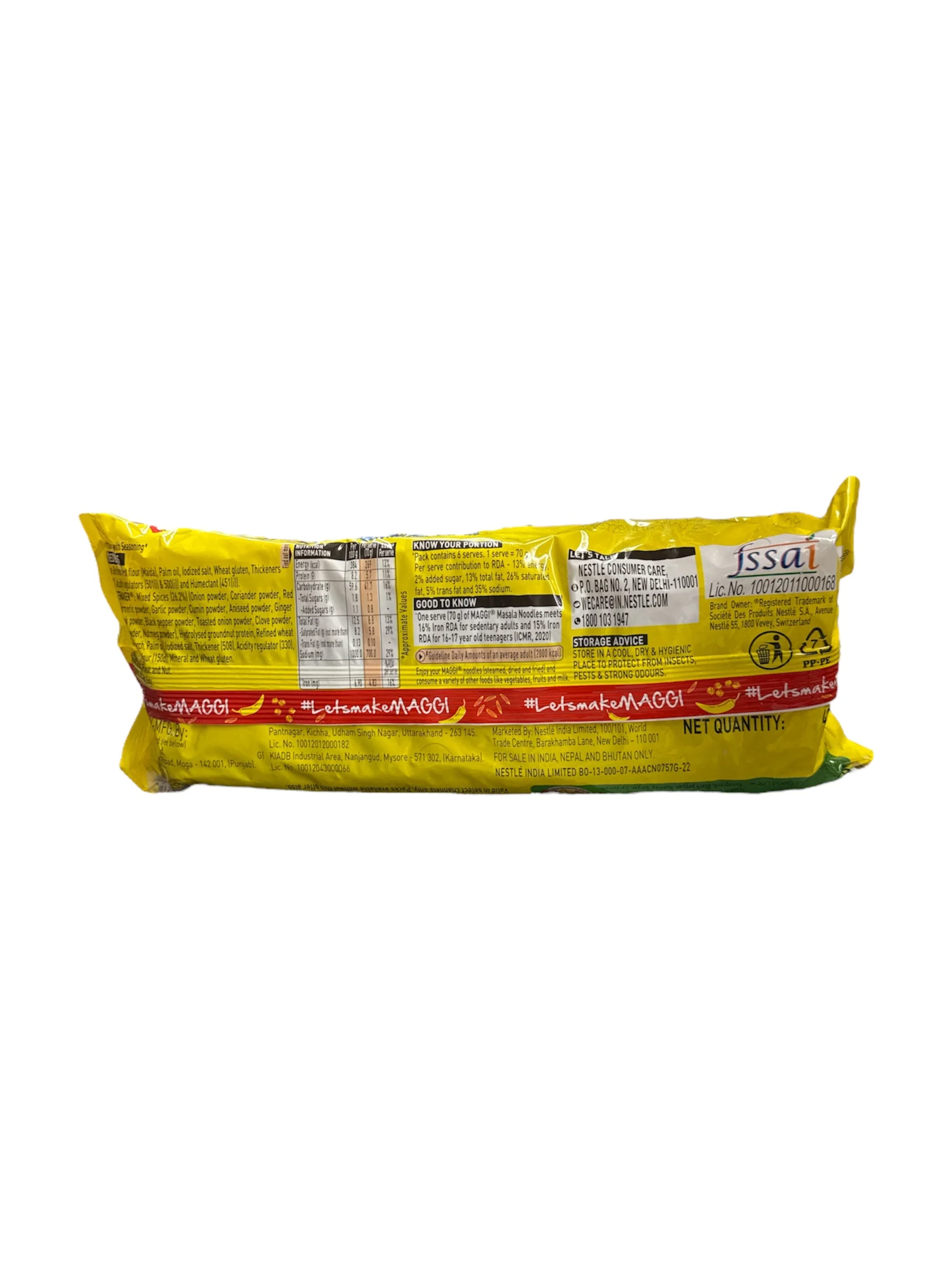Maggi 2 Minute Masala Indian Noodles Family Pack (6pack x 70g) 420g - Image 2