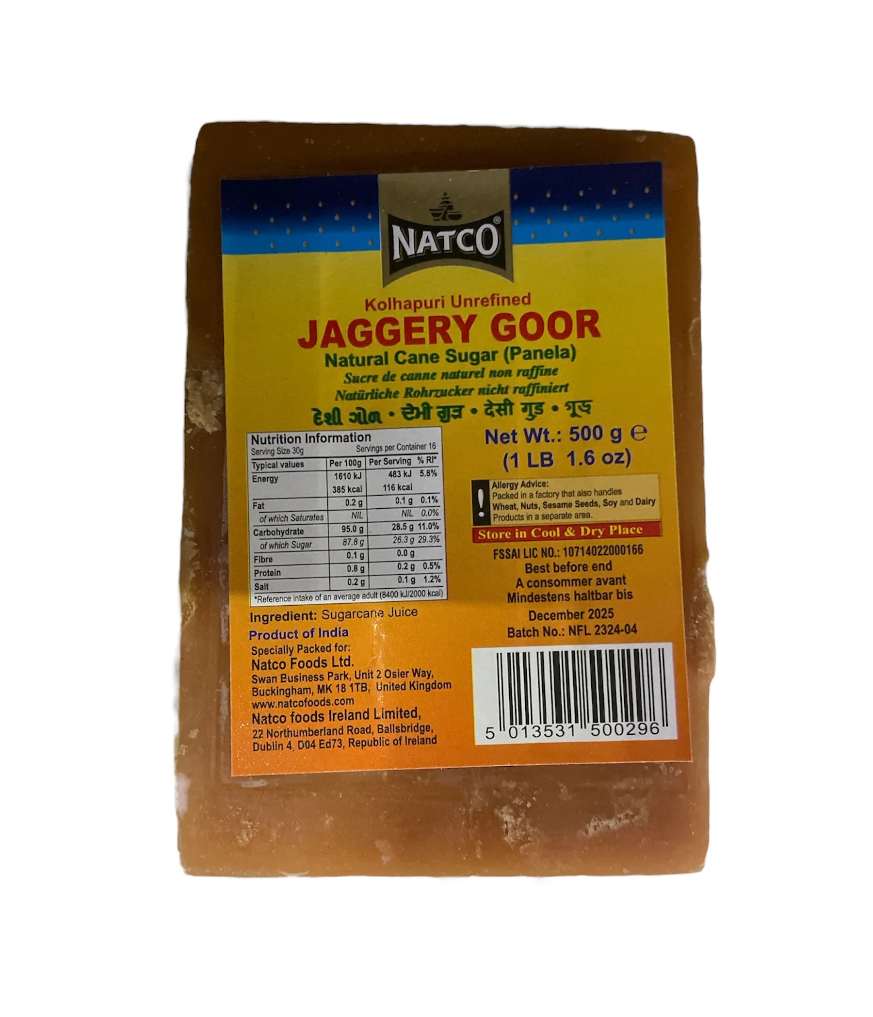 Natco Kolhapuri Unrefined Jaggery Goor (Panela)