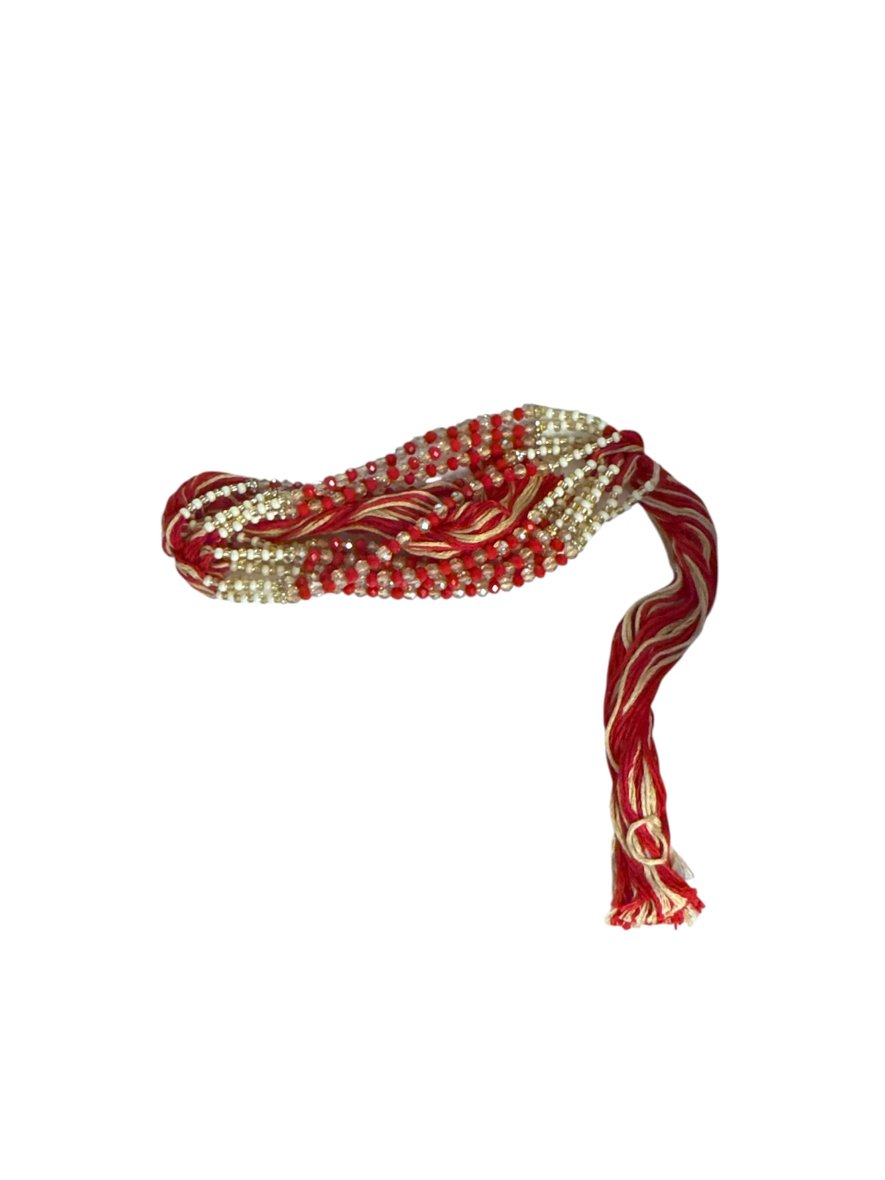 R.R. Rakhi Gift Box – Pack of 12 Red & White Beaded Rakhis - Image 2