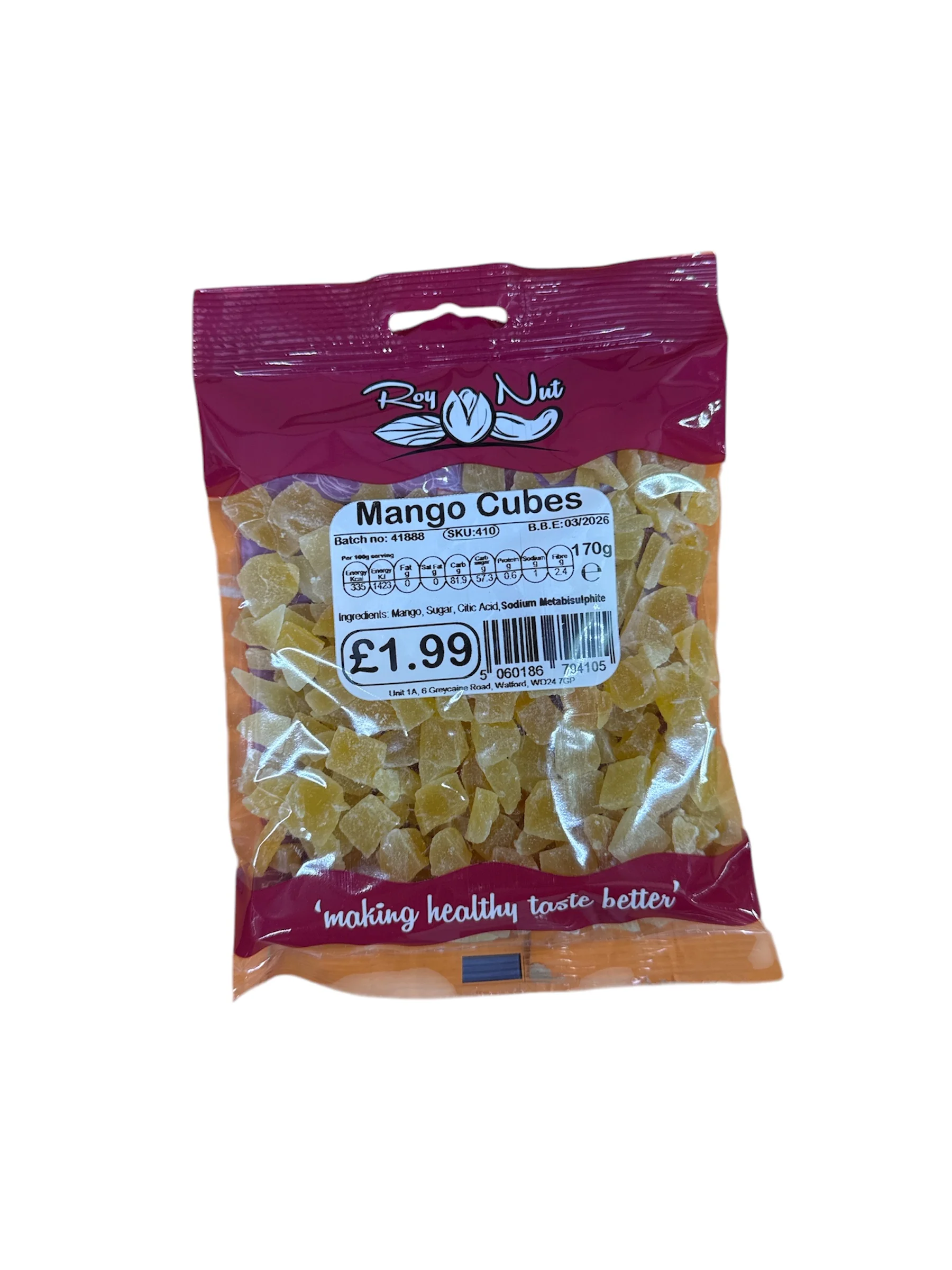 Roy Nut Dry Mango Cubes 170g