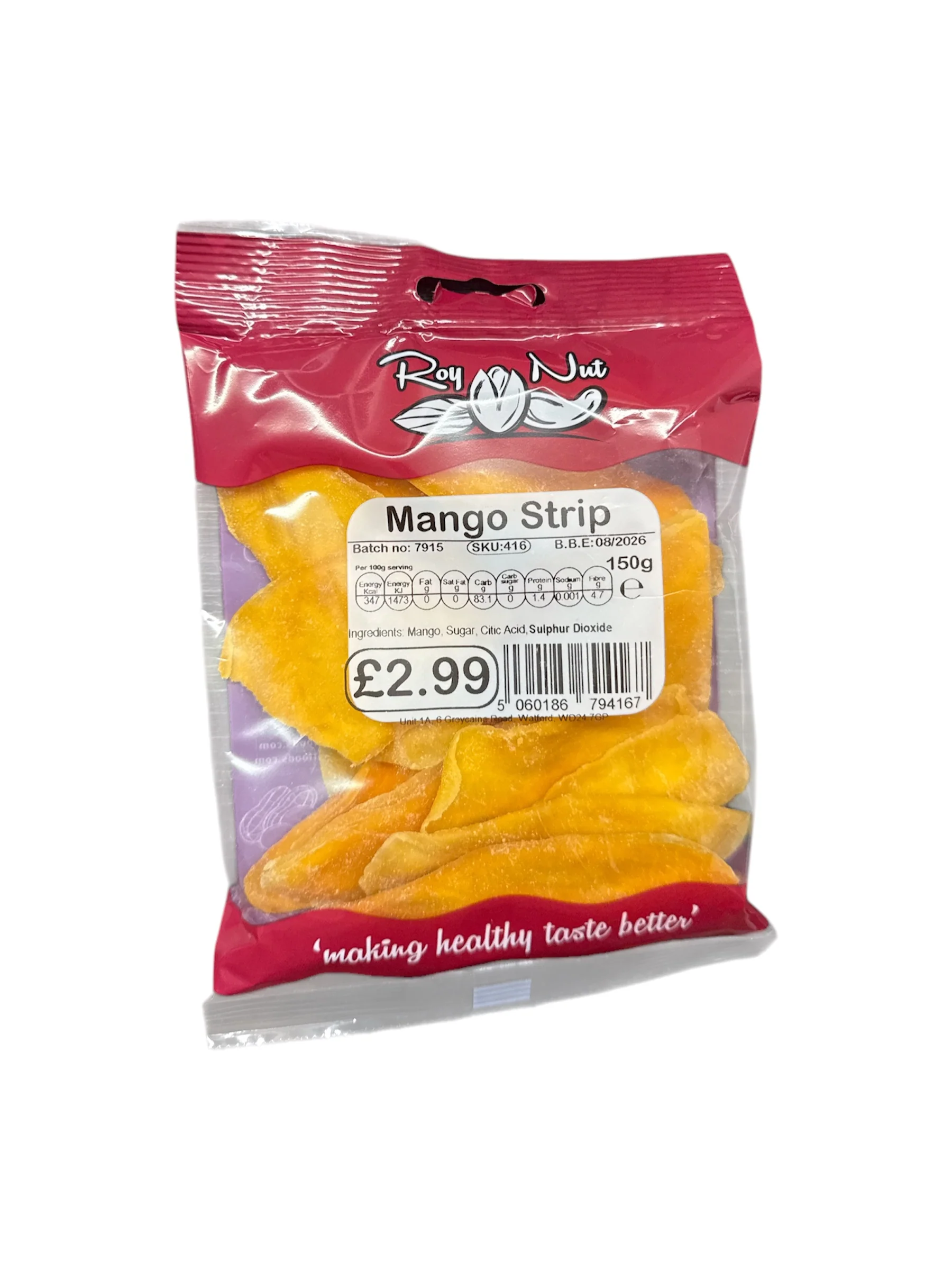 Roy Nut Dried Mango Strip (Slices) 150g
