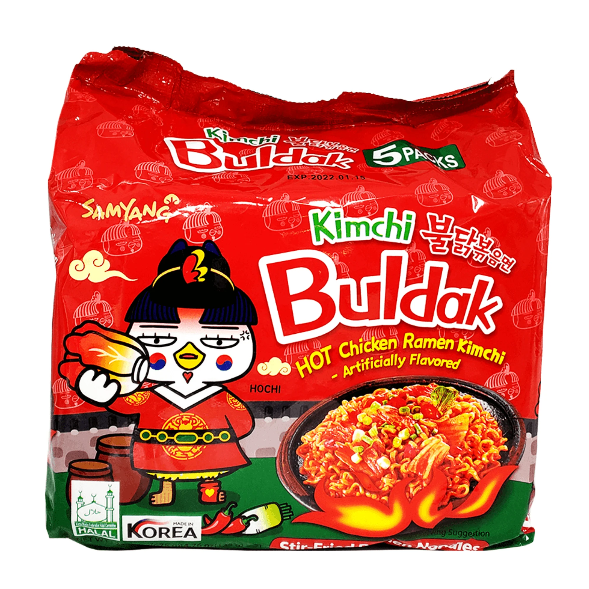 SamYang Buldak Hot Chicken Kimchi Flavor Ramen 5x135g