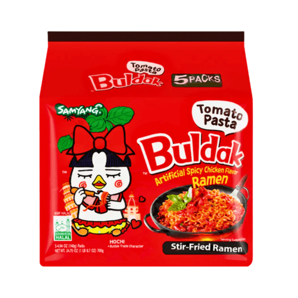 SamYang Buldak Tomato Pasta Hot Chicken Flavor Ramen 5x140g