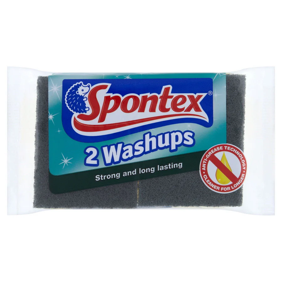 Spontex 2 Strong & Long Lasting Washups