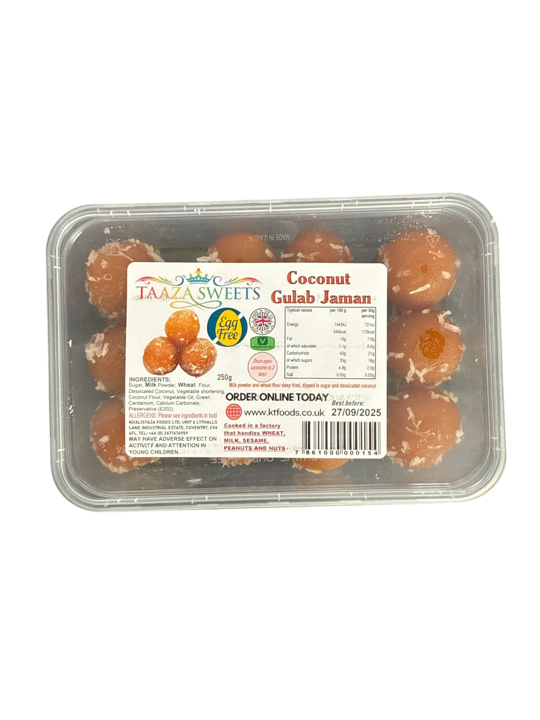 Taaza Sweets Coconut Gulab Jamun 250g