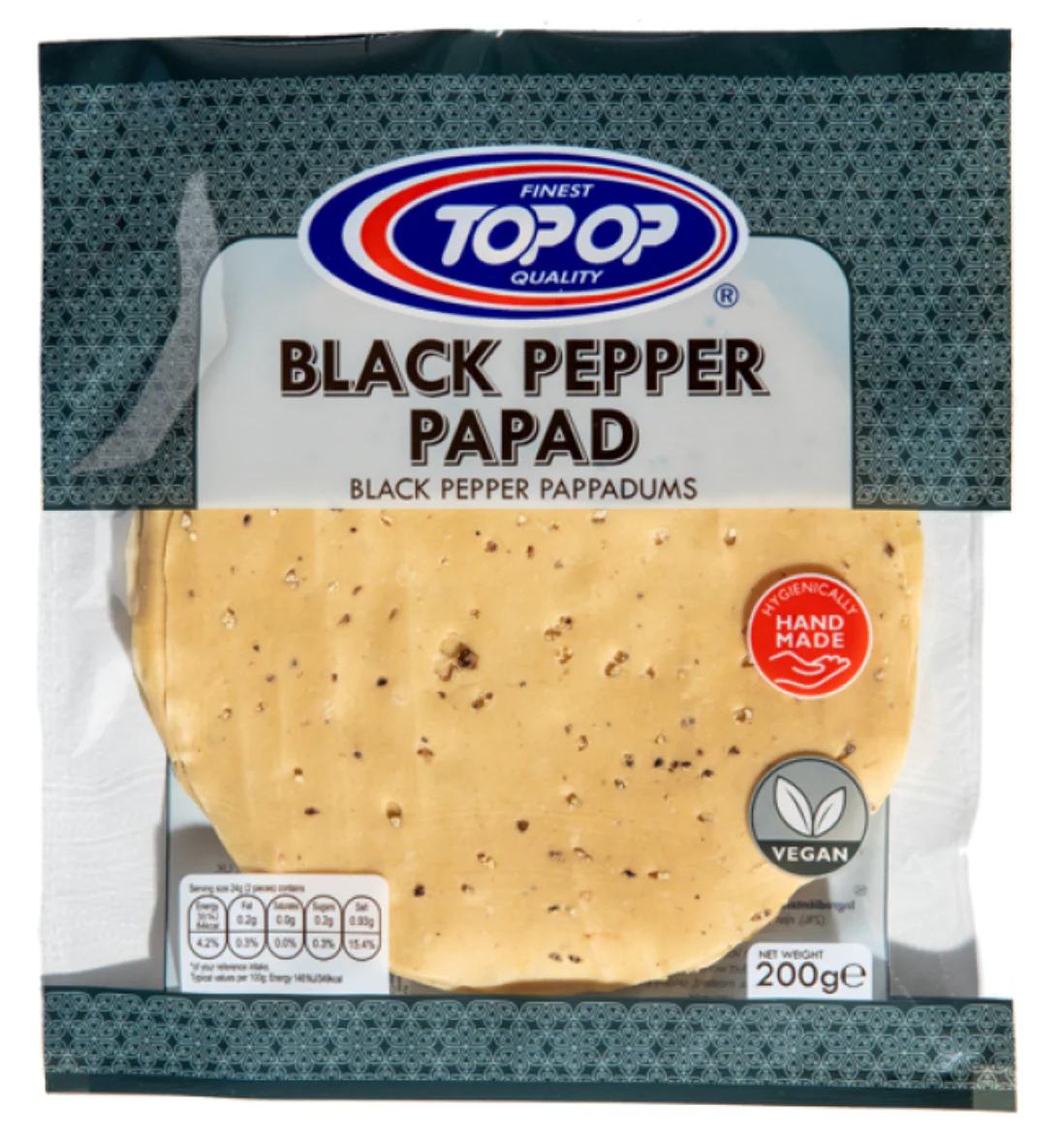 Top op Pappadum Black Pepper Flavour - 200g