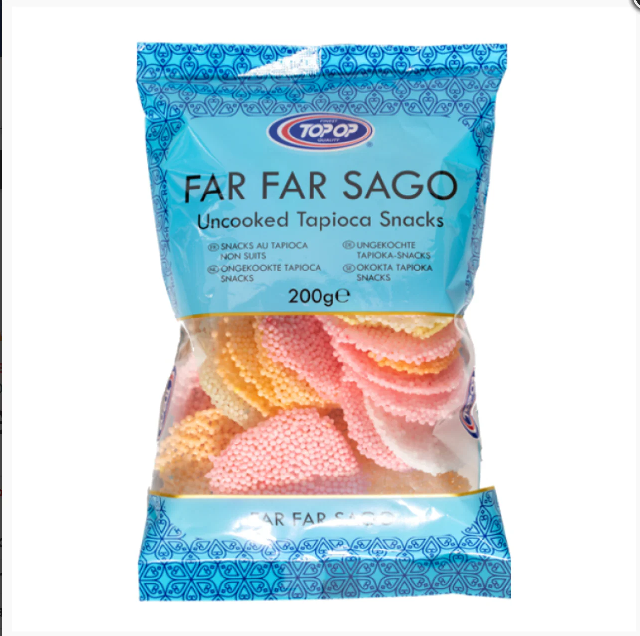 Topop Far Far Sago (Uncooked Tapiaca Snack) Coloured 250g