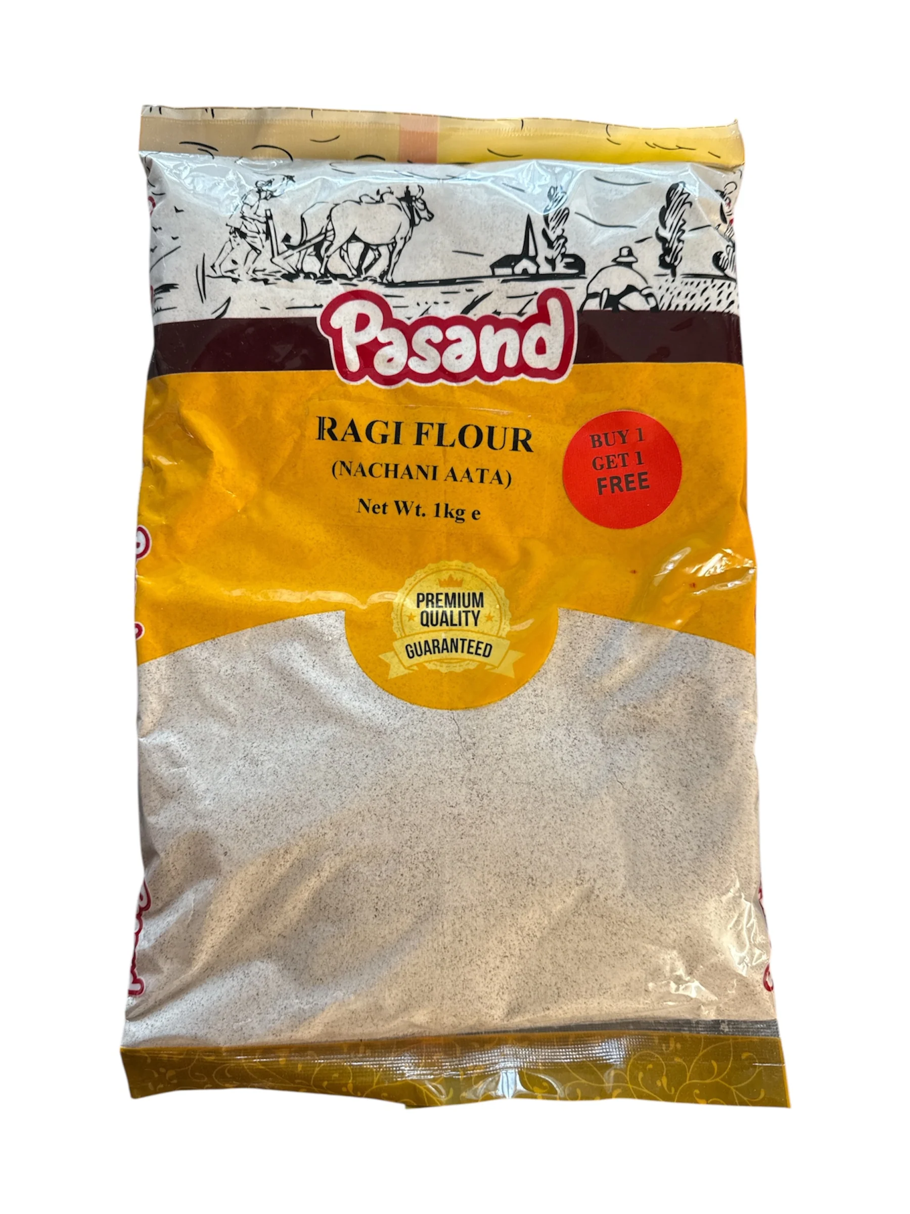 Pasand Ragi Flour (Naanchani Atta) 2x1kg (Buy 1 Get 1 Free)